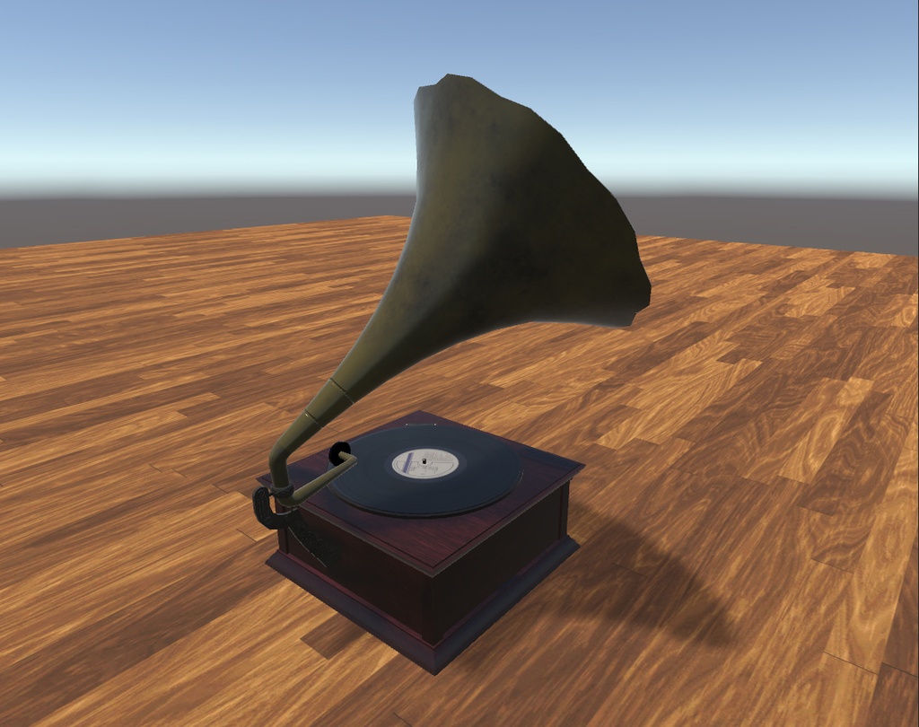 【VRChat向け3Dモデル】アンティーク レコードプレーヤー