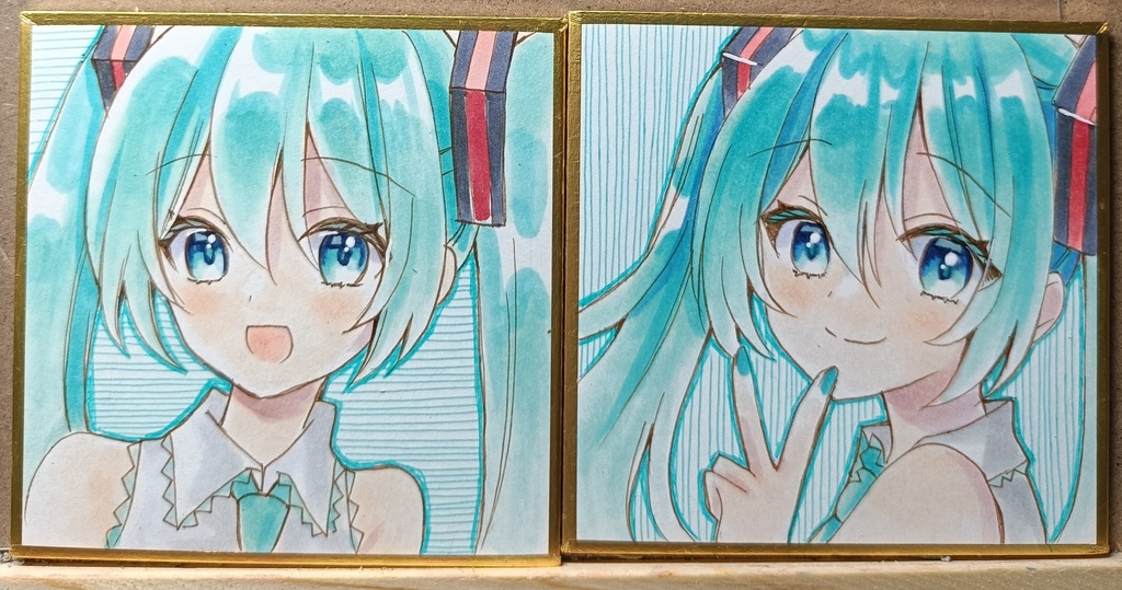 ミクちゃん豆色紙