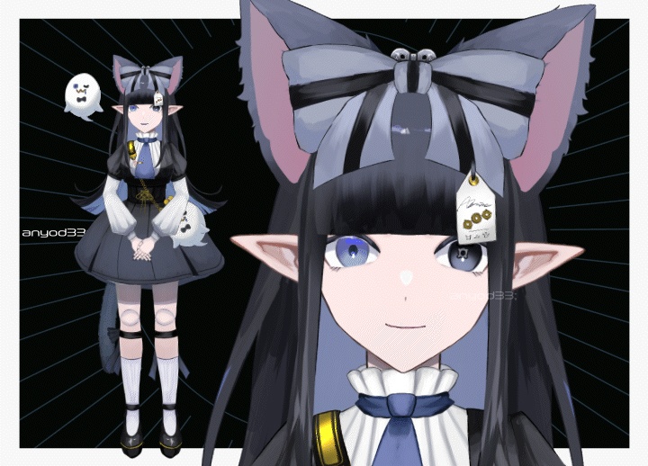 【展示】<<<完売済>>黒猫球体人形【VTS対応】