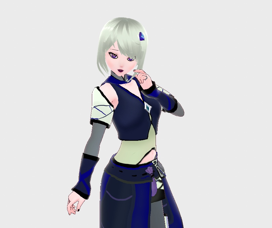 Ninja Blue Vroid Full Custom Outfit  w/ Hair[UPDATED]