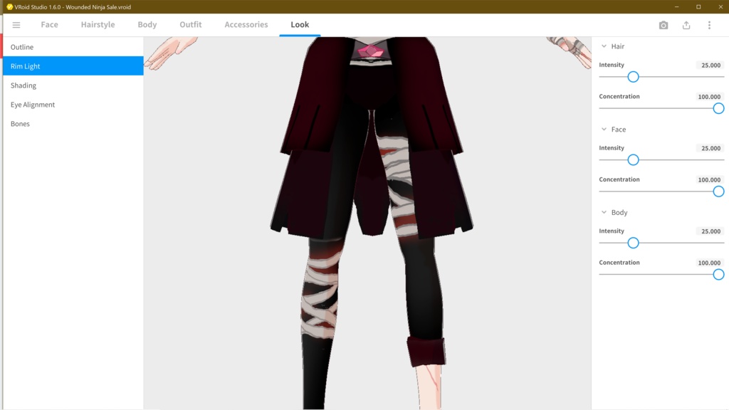 Wounded Ninja Full Vroid outfit