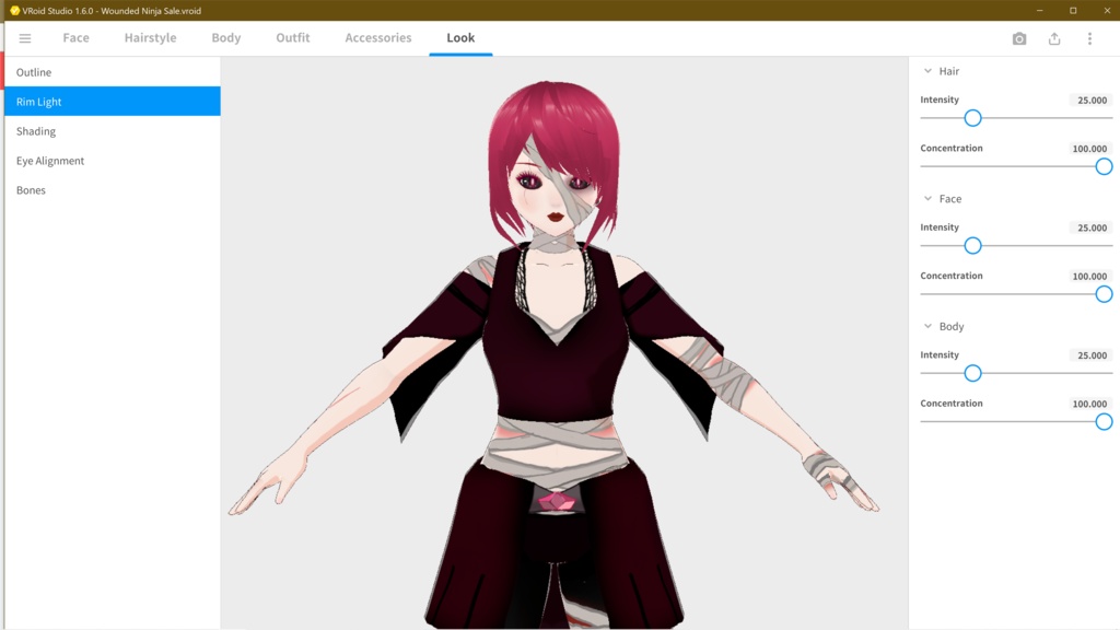 Wounded Ninja Full Vroid outfit