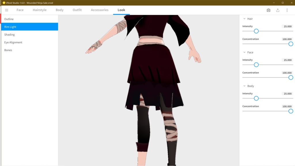 Wounded Ninja Full Vroid outfit