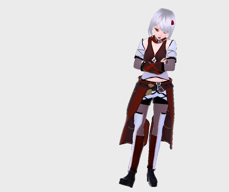 Ninja Red Vroid Full Custom Outfit w/Hair