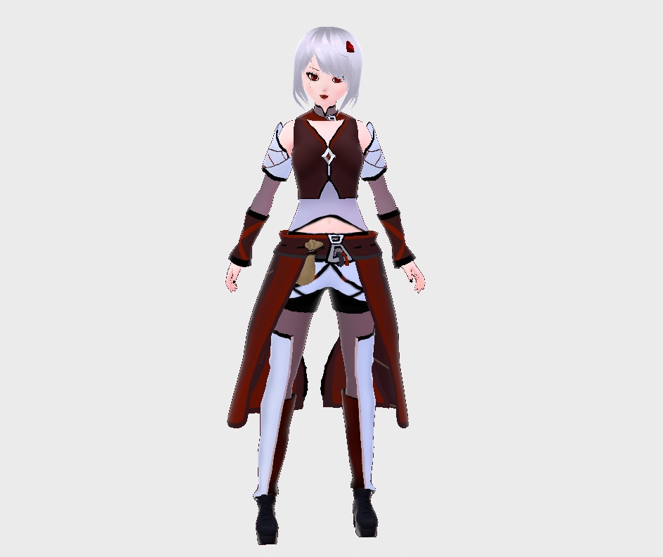 Ninja Red Vroid Full Custom Outfit w/Hair