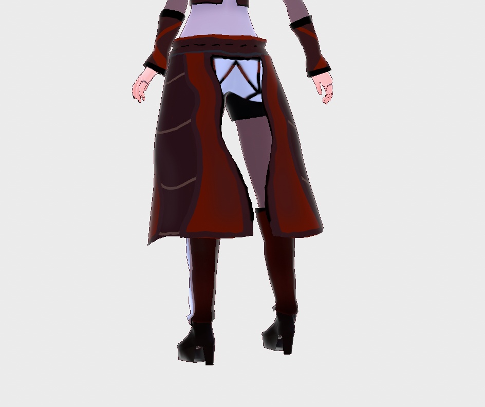 Ninja Red Vroid Full Custom Outfit w/Hair