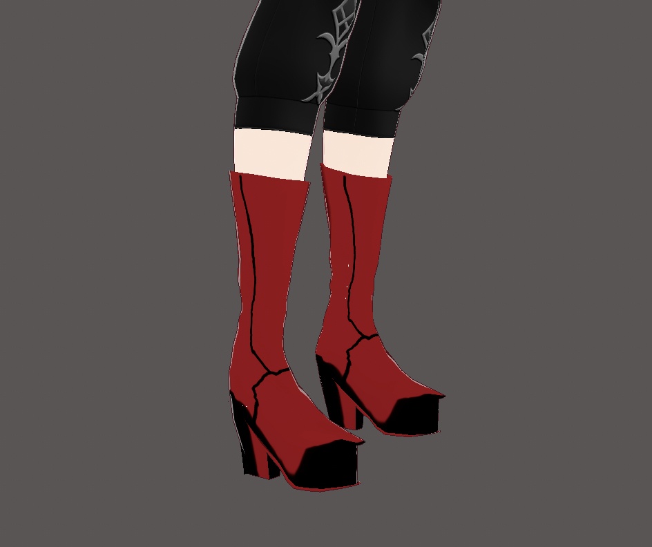 Free Custom Red Boots and Modified VROID Costume