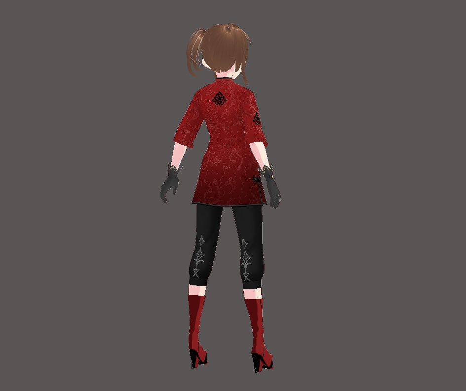 Free Custom Red Boots and Modified VROID Costume