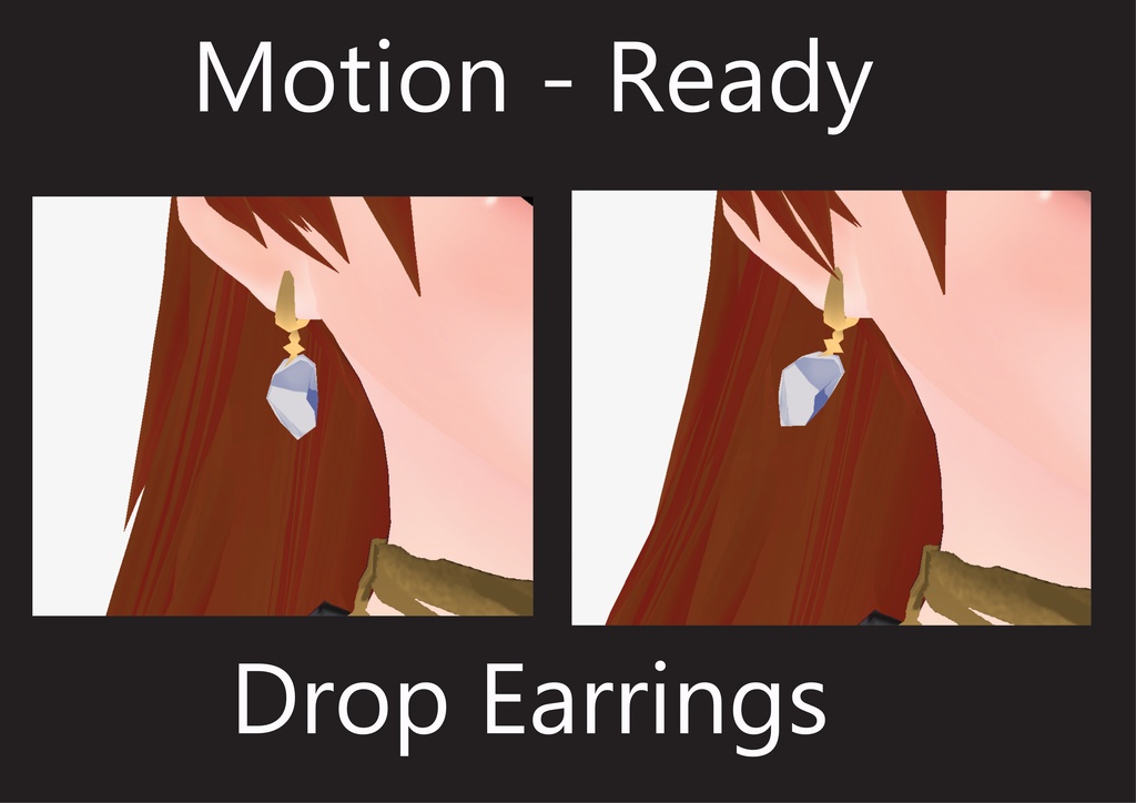 Vroid Long Hair Ponytails & Earrings