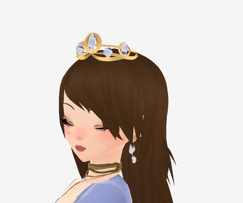 Vroid Queen Crown and Dangling Earrings