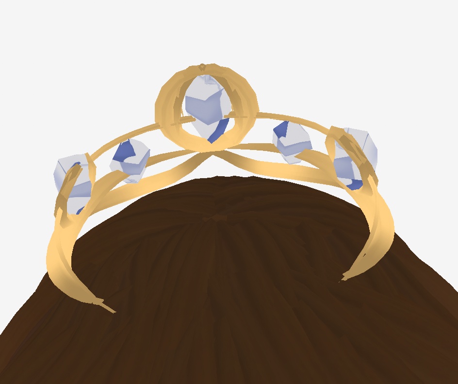 Vroid Queen Crown and Dangling Earrings