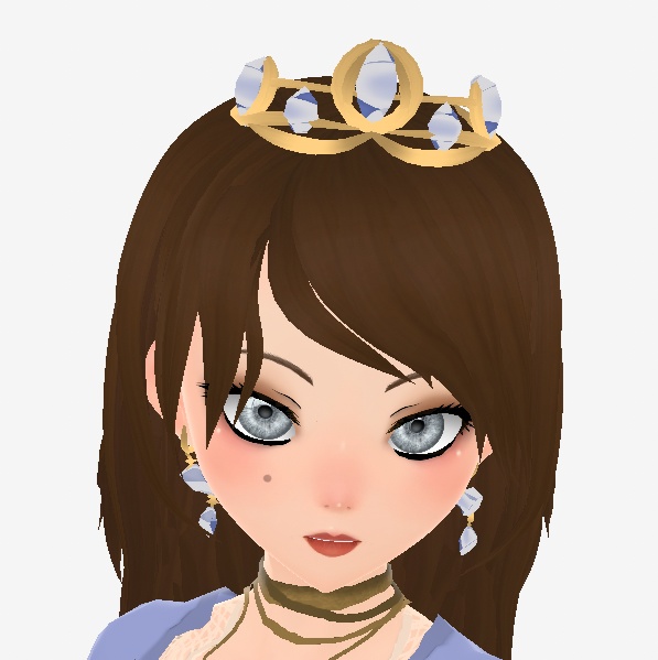 Vroid Queen Crown and Dangling Earrings