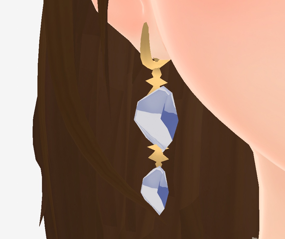 Vroid Queen Crown and Dangling Earrings