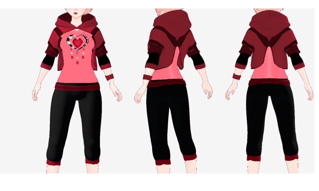 VRoid Heartbeat Hoodie & Capri Set