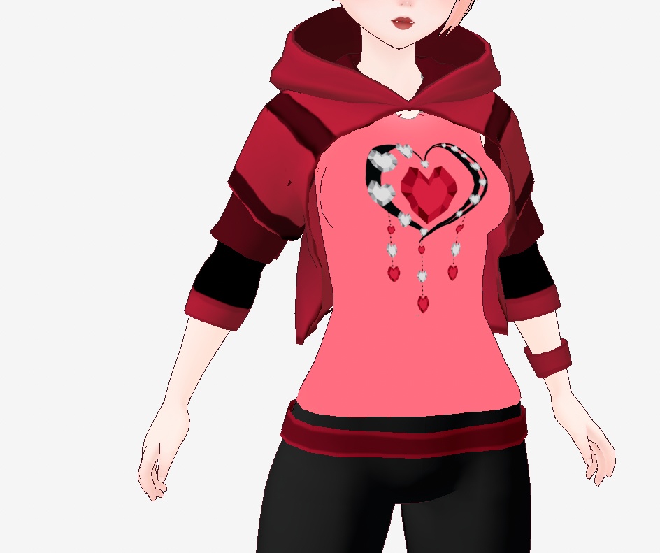 VRoid Heartbeat Hoodie & Capri Set