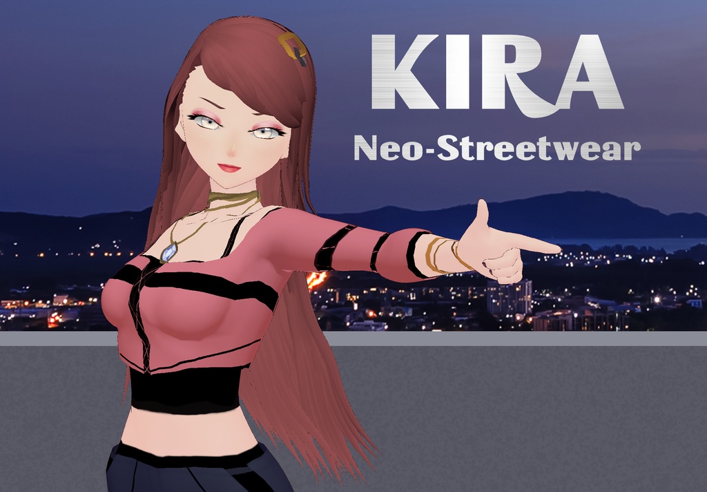 【VRoid】 Original 3D Avatar "KIRA" - Neo-Streetwear