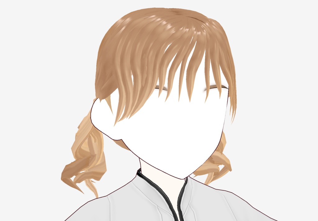 【Free / VRoid】 "Breeze Twintails" - Curly Low Pigtails Custom Hair Item