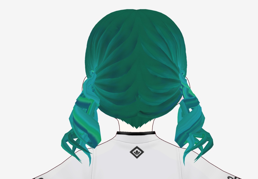【Free / VRoid】 "Breeze Twintails" - Curly Low Pigtails Custom Hair Item