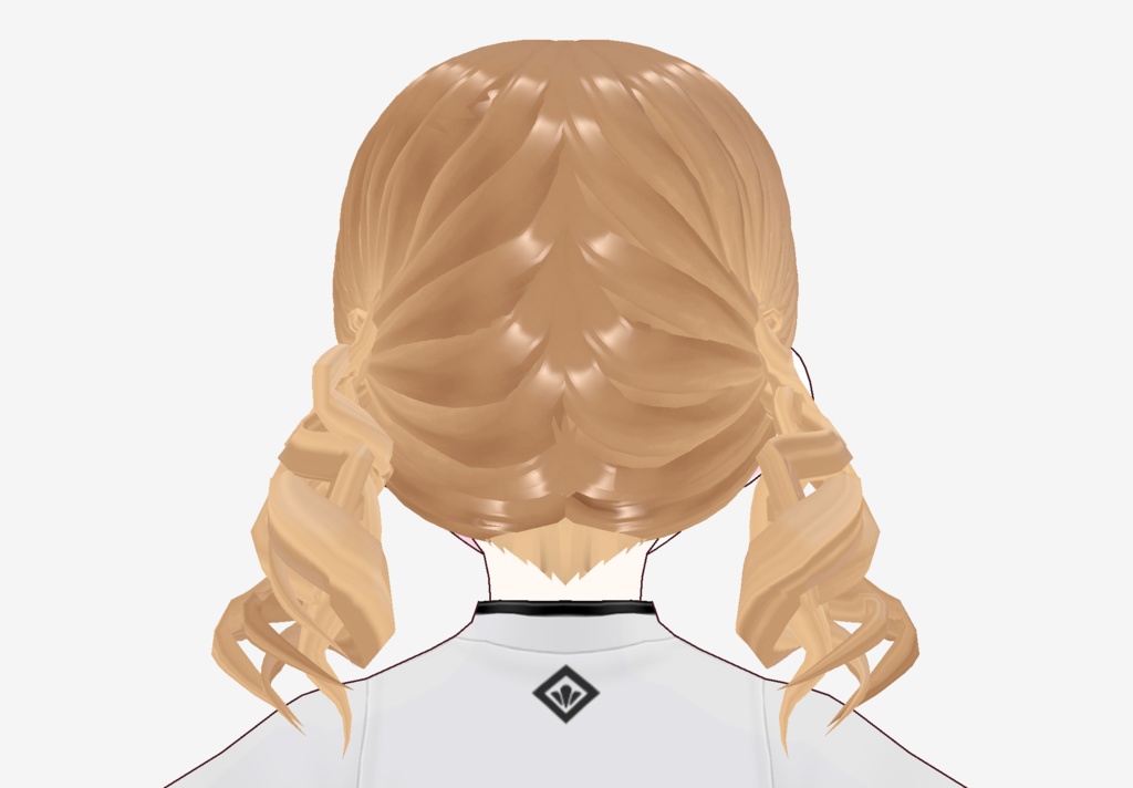【Free / VRoid】 "Breeze Twintails" - Curly Low Pigtails Custom Hair Item