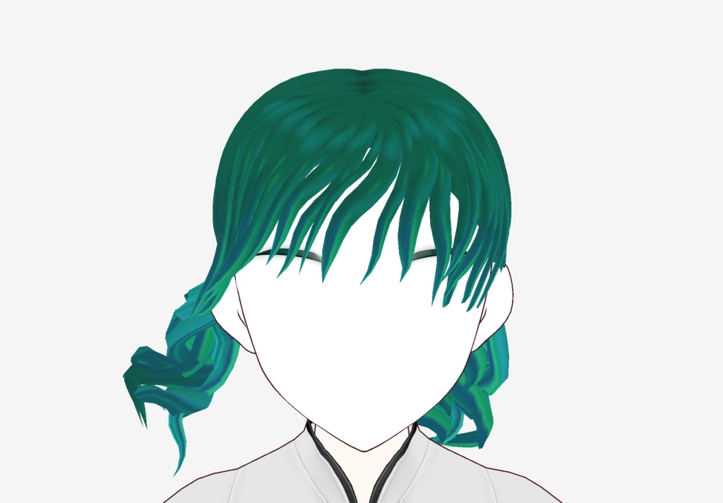 【Free / VRoid】 "Breeze Twintails" - Curly Low Pigtails Custom Hair Item