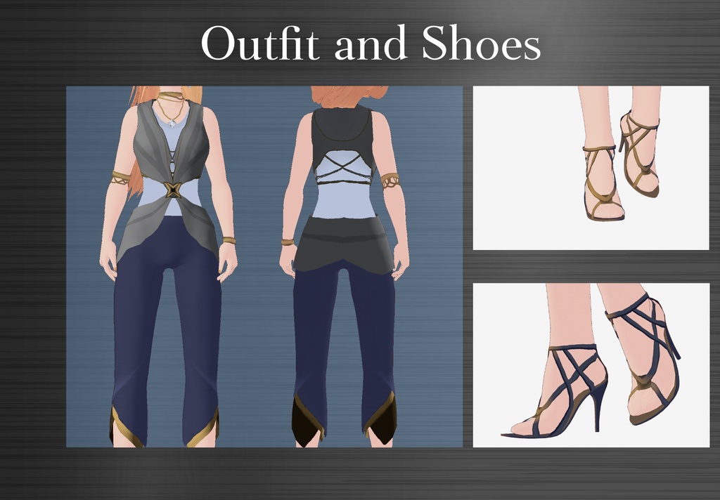 【VRoid】 Original 3D Avatar "Sena" Avant-Garde Minimalist