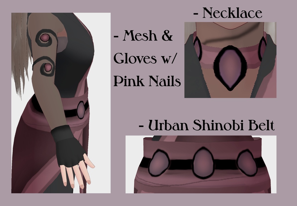 【VRoid Outfit / Free Eyes and Makeup】 Urban Shinobi 🥷✨