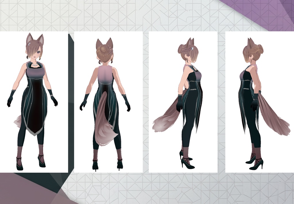 FREE VRM / Vroid Original Crystal Wolf Avatar