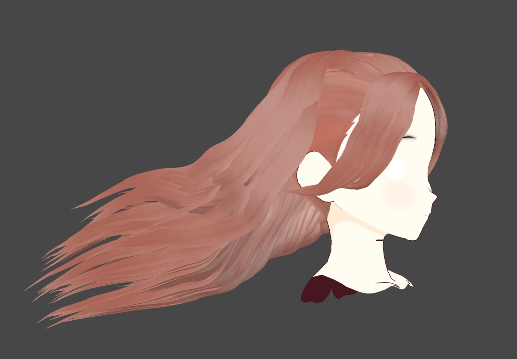 【VRoid用】Silken Rose Gold - Wavy Long Hair / ロングヘア