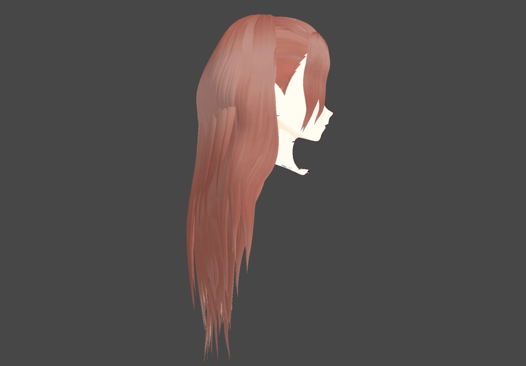 【VRoid用】Silken Rose Gold - Wavy Long Hair / ロングヘア