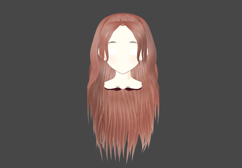 【VRoid用】Silken Rose Gold - Wavy Long Hair / ロングヘア