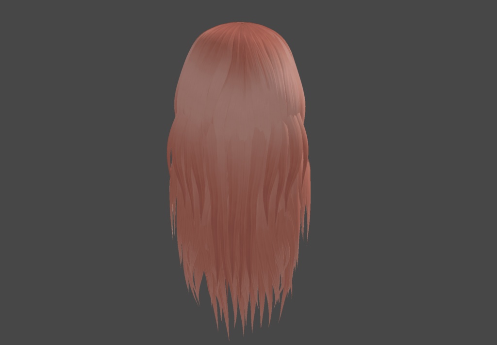 【VRoid用】Silken Rose Gold - Wavy Long Hair / ロングヘア