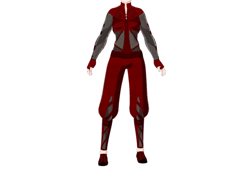 【VRoid Outfit】 Crimson Ember Acrobat