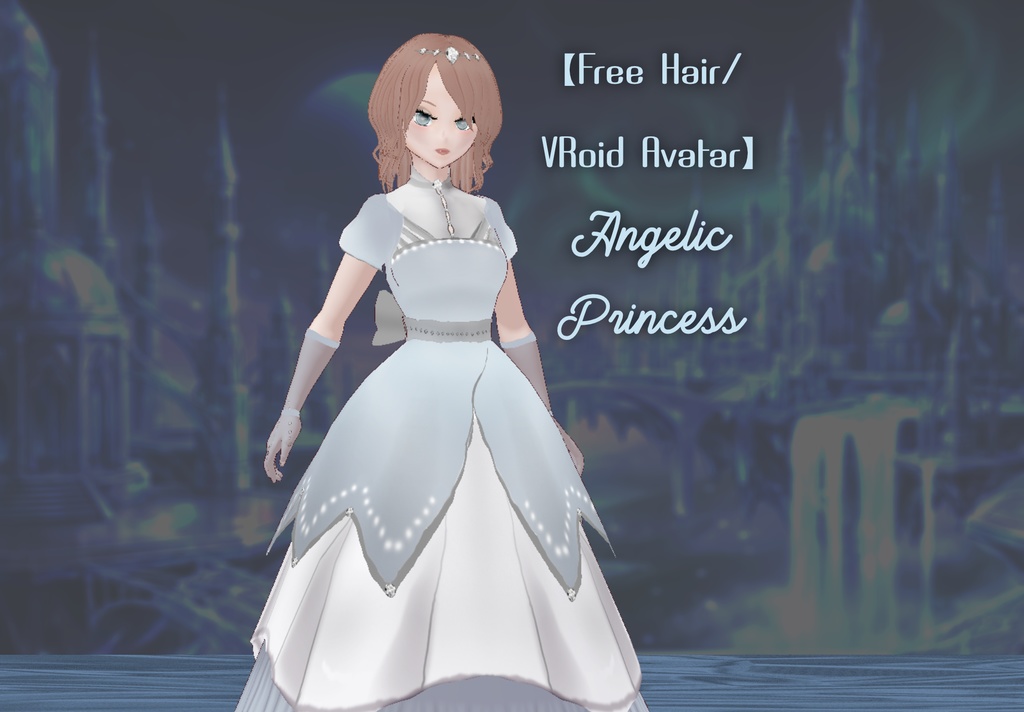 【Free Hair/ VRoid Outfit】 Angelic Princess Avatar & Gown / ルミナドレス