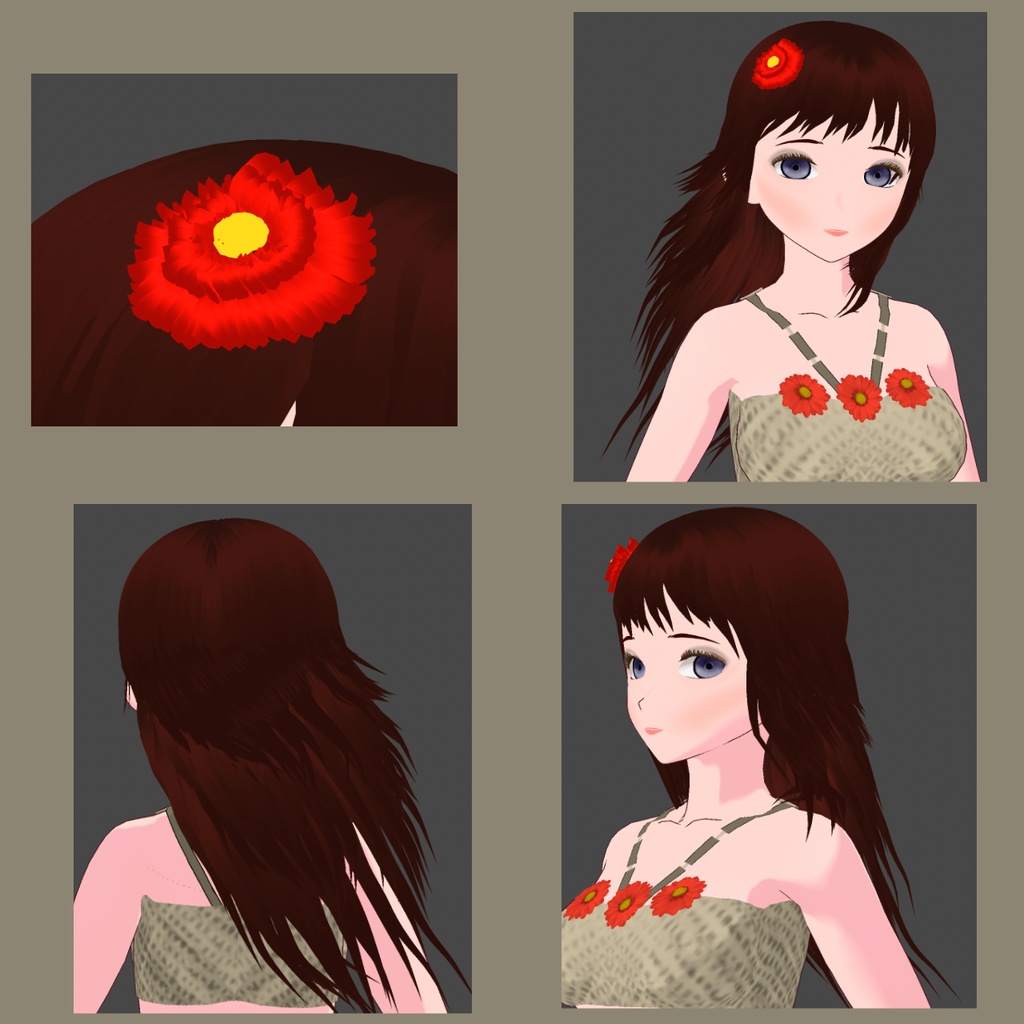 🌺 FREE Tropical Island 【VRoid】 / FREE Ocean Breeze Hair