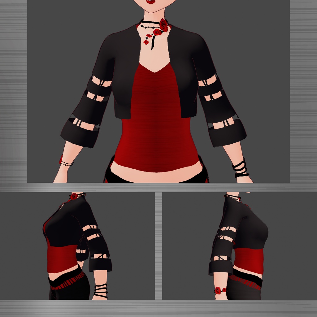 FREE VRM Crimson Web // VROID Modular Set🕸️