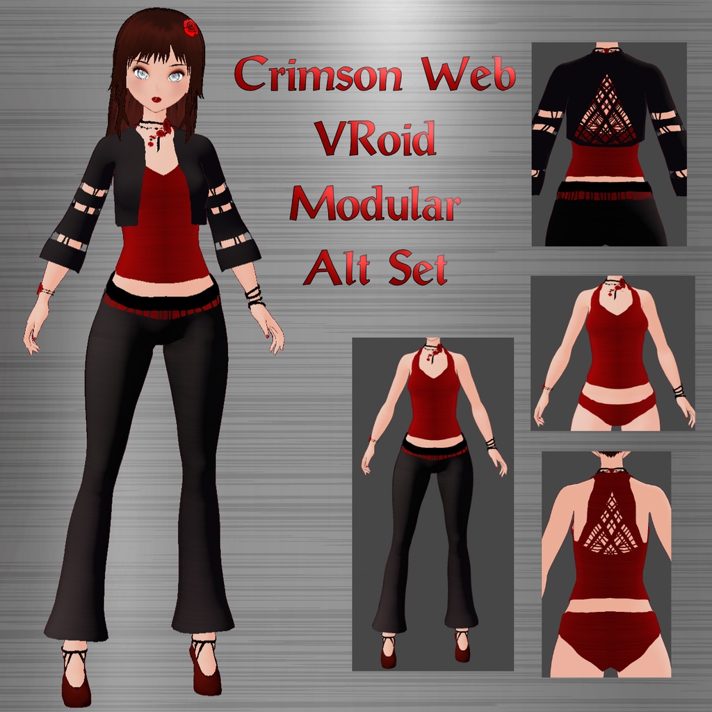 FREE VRM Crimson Web // VROID Modular Set🕸️