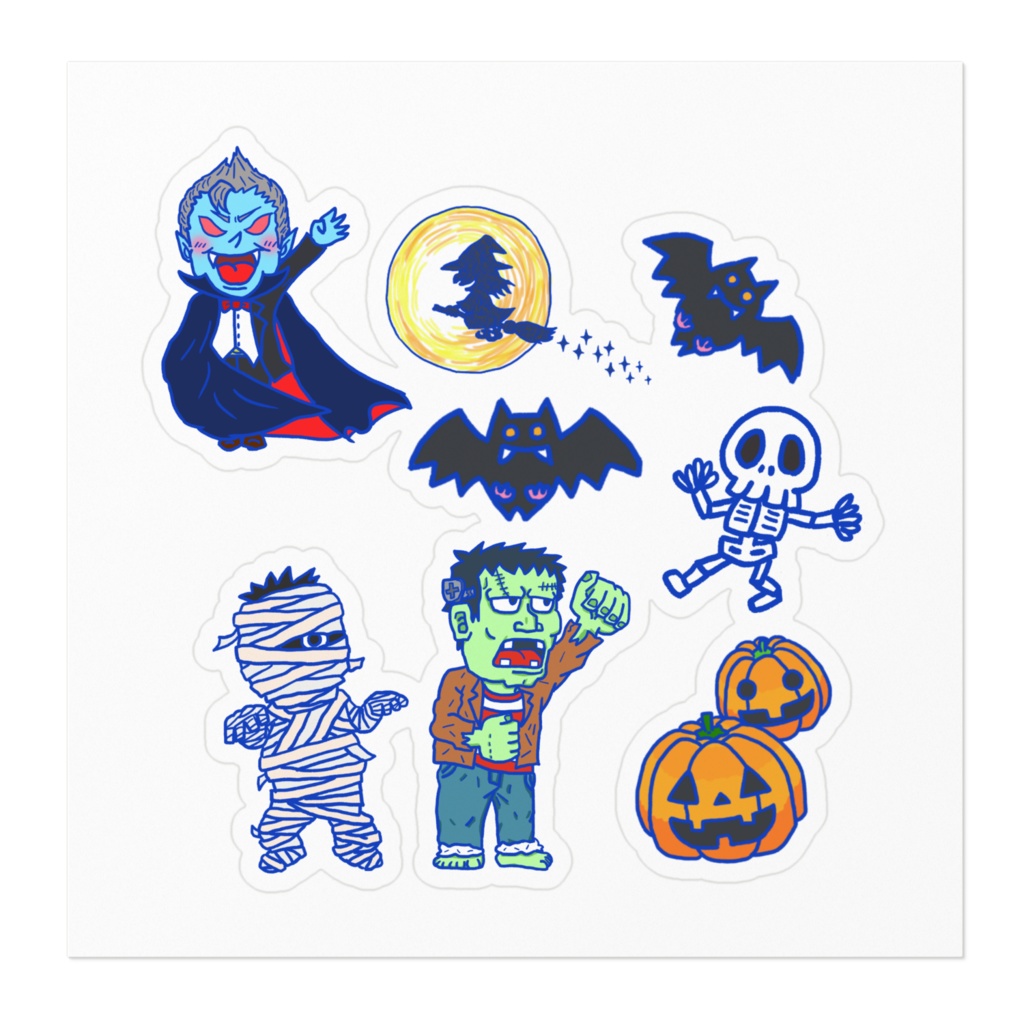 ハロウィン防水シール 100 x 100 (mm)