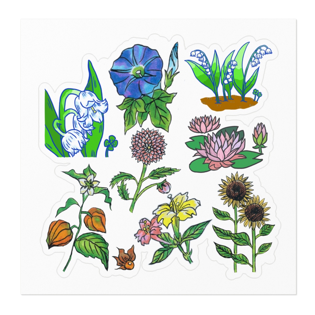 お花防水シール-夏-