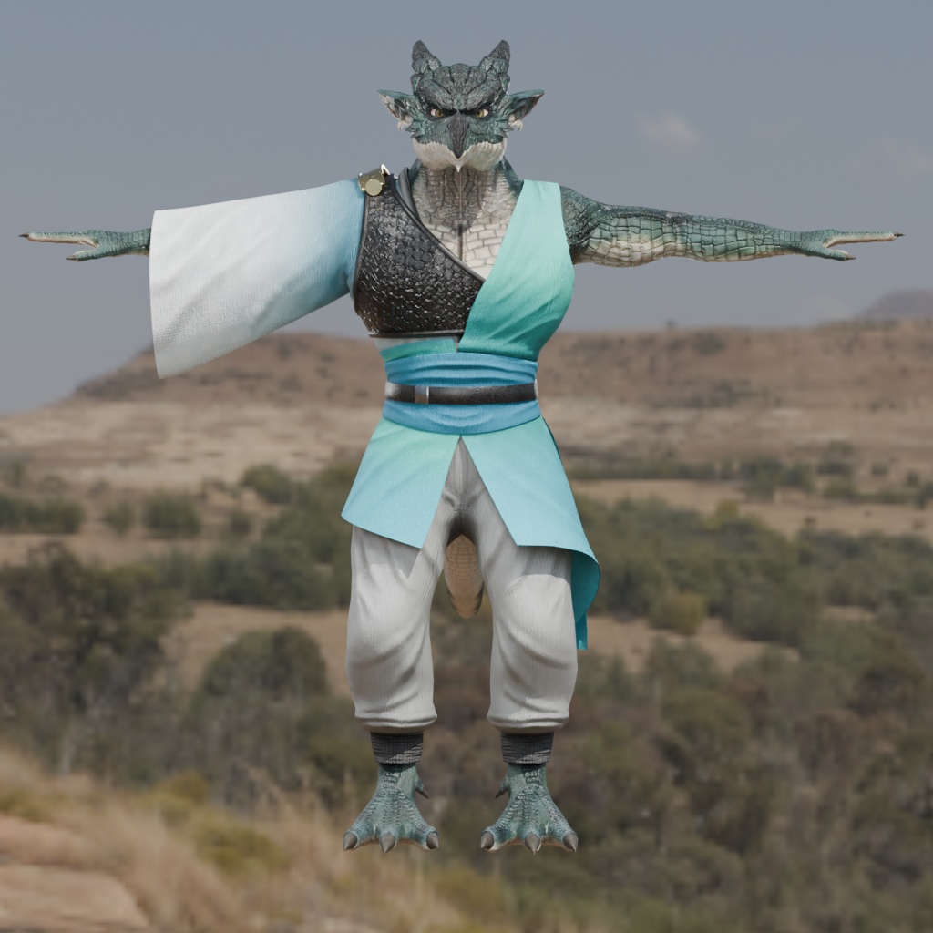 anthroDragon_green 竜人さん緑色