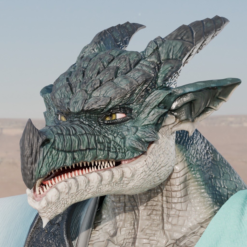 anthroDragon_green 竜人さん緑色