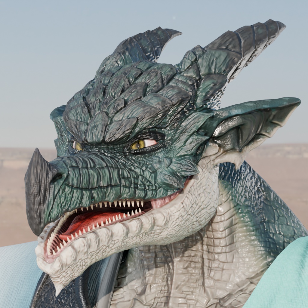 anthroDragon_green 竜人さん緑色