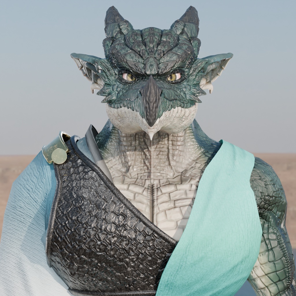 anthroDragon_green 竜人さん緑色