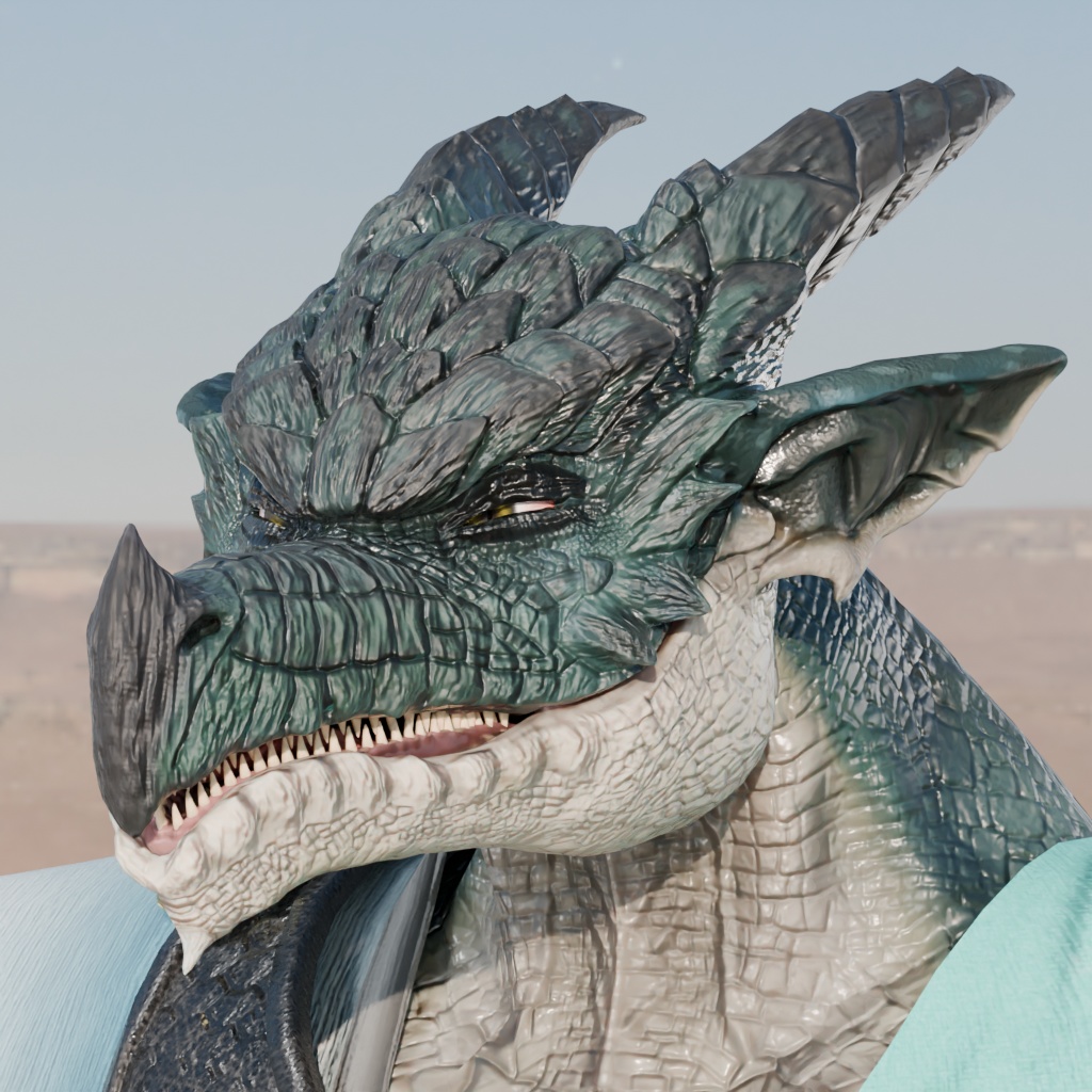 anthroDragon_green 竜人さん緑色