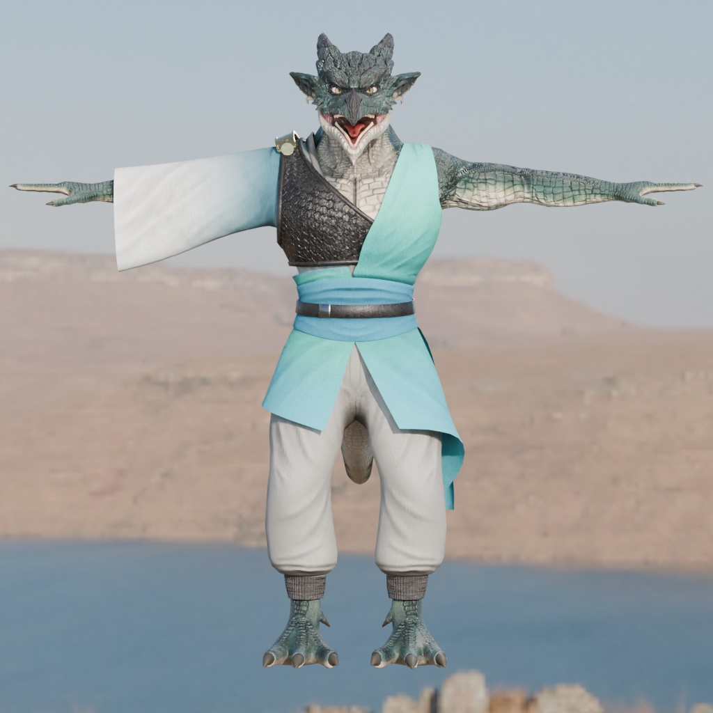 anthroDragon_green 竜人さん緑色