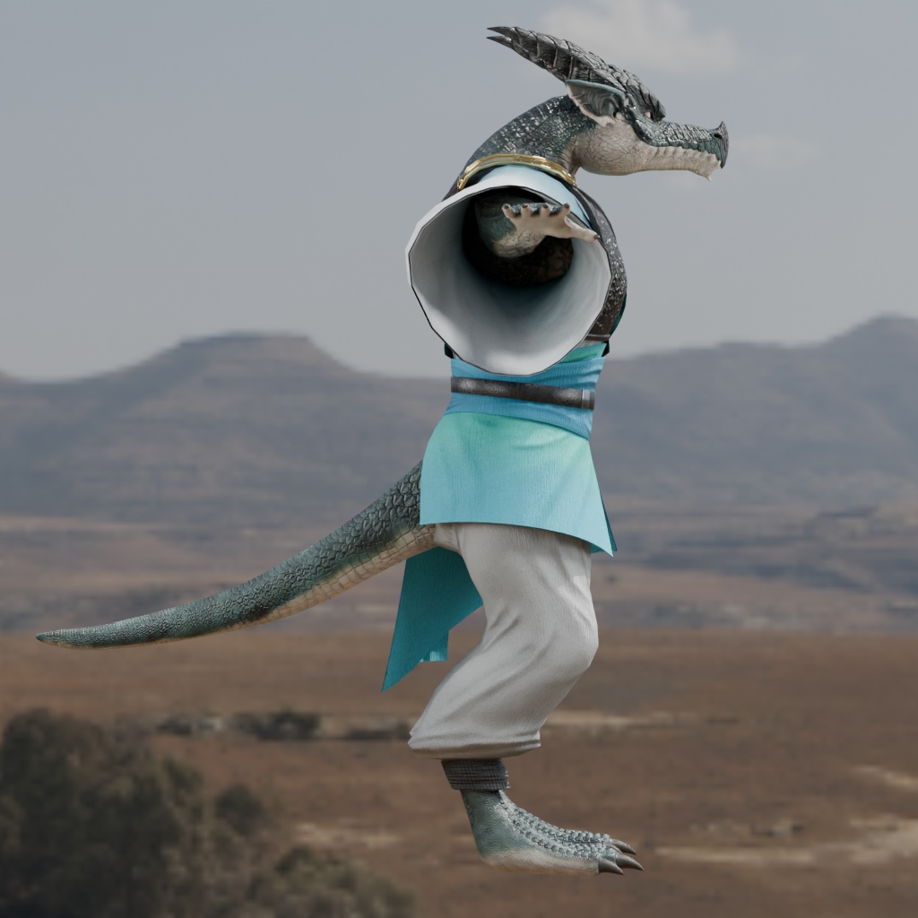 anthroDragon_green 竜人さん緑色