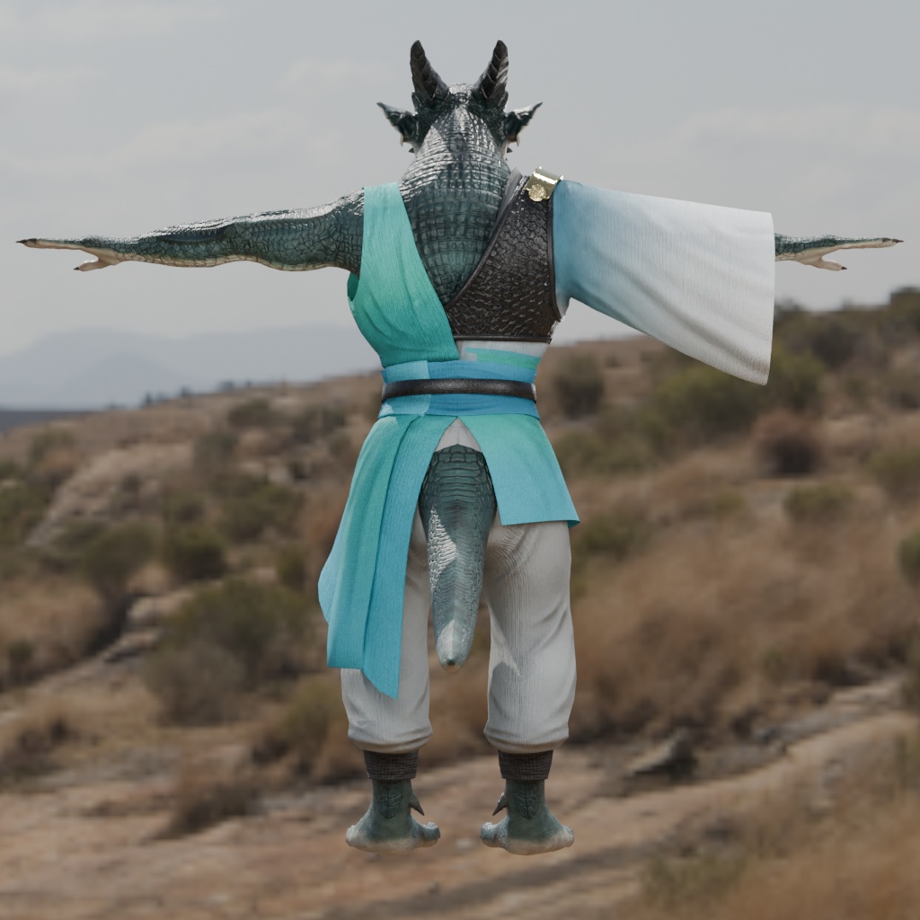 anthroDragon_green 竜人さん緑色