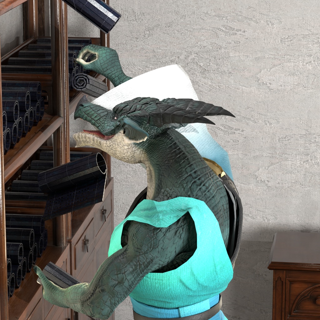 anthroDragon_green 竜人さん緑色