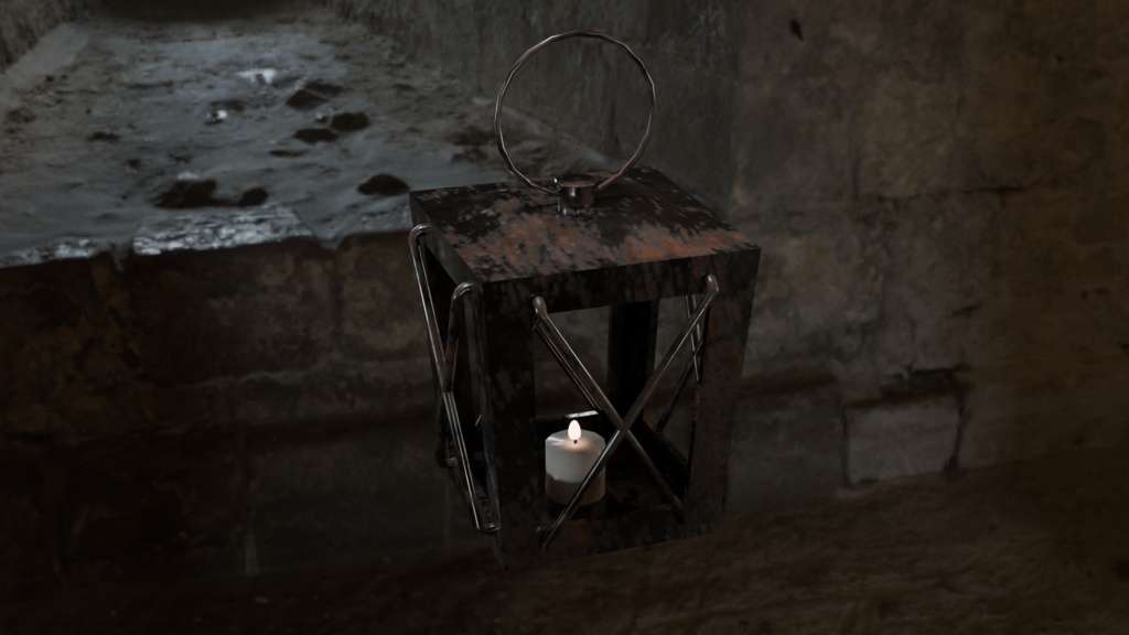 木箱と樽とランタン