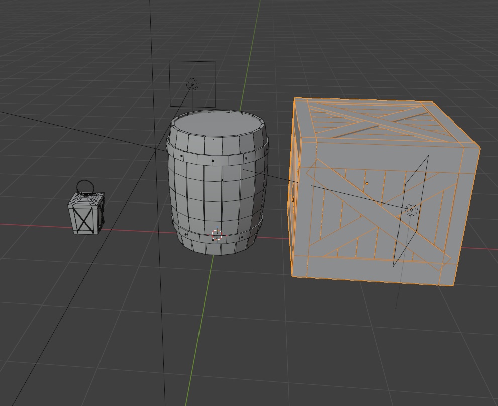 木箱と樽とランタン