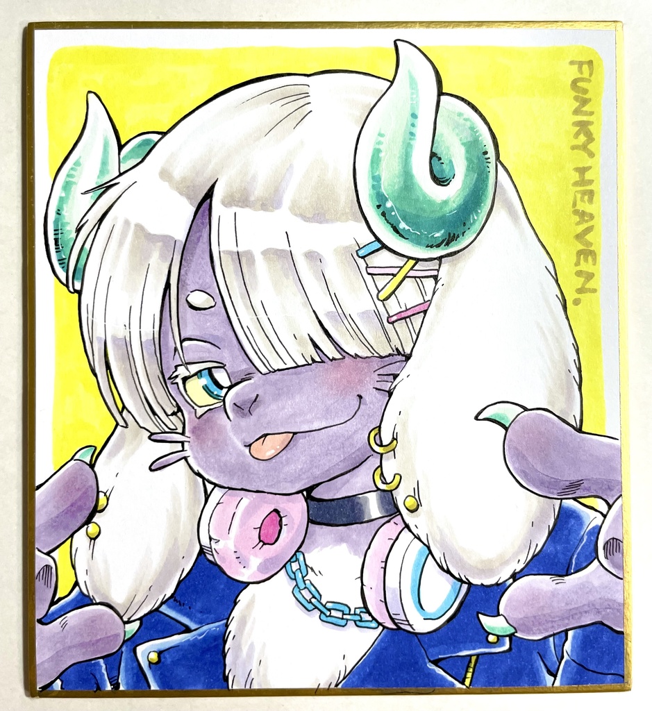 手描き色紙【水属性ロップイヤー君】